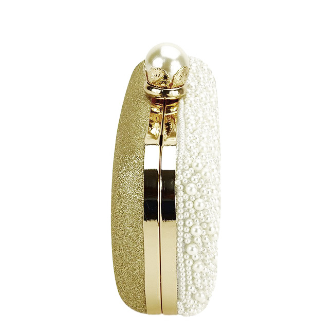 Geanta clutch ivoar/auriu cu perle 1003 01 [5]