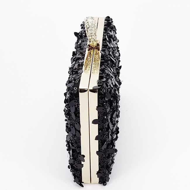 Geanta clutch neagra cu cristale si paiete BYH-907 01 [3]