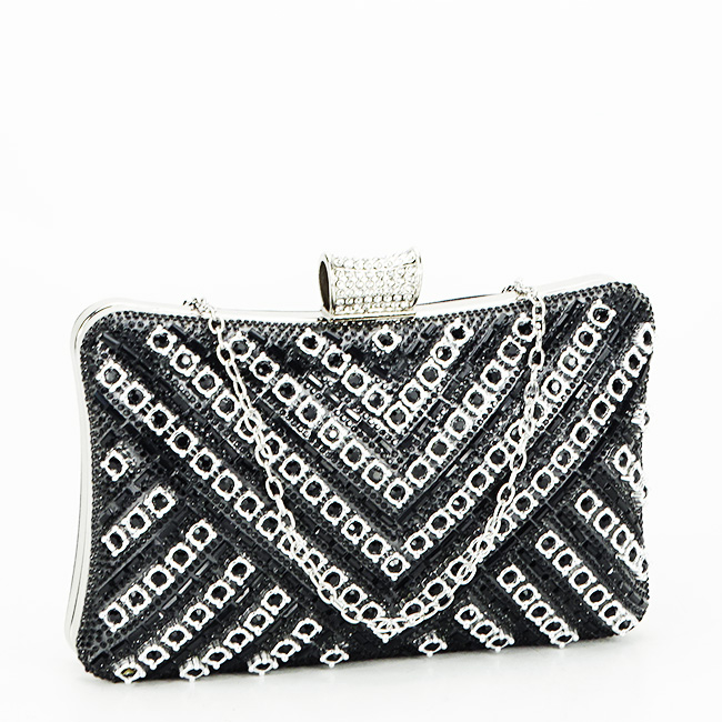 Geanta clutch neagra cu model 3d BYH-87900 06 [3]
