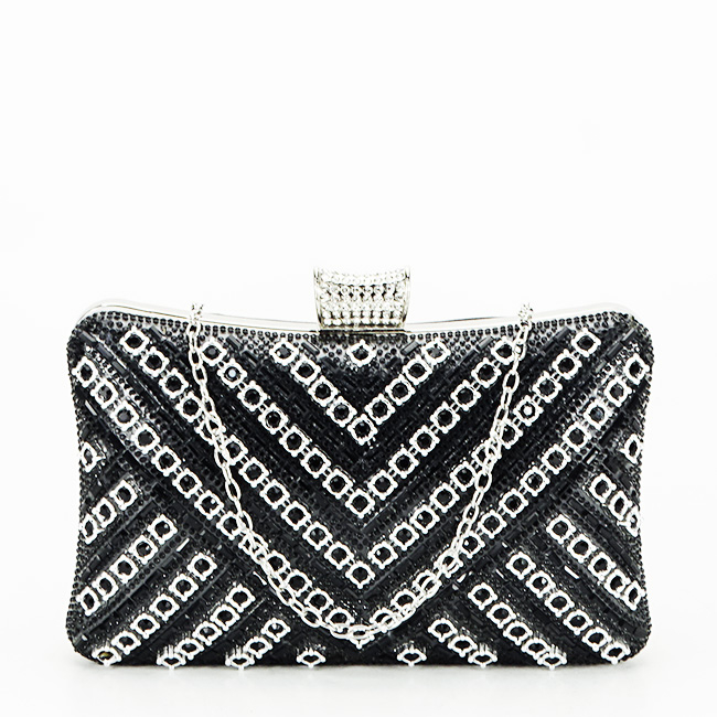 Geanta clutch neagra cu model 3d BYH-87900 06 [2]
