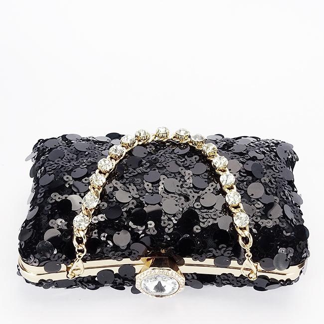 Geanta clutch neagra cu paiete BYH-896 05 [5]