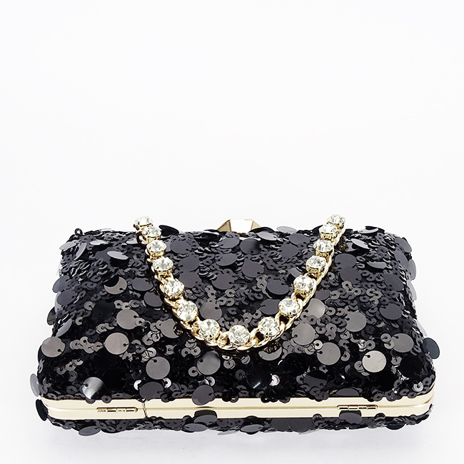 Geanta clutch neagra cu paiete BYH-896 05 [4]
