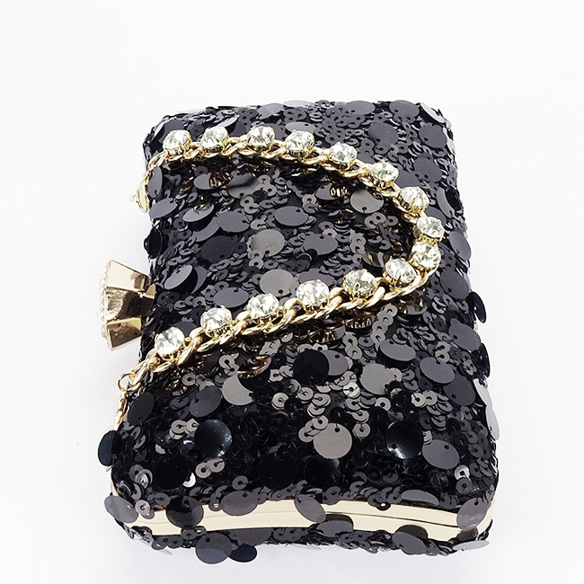 Geanta clutch neagra cu paiete BYH-896 05 [6]
