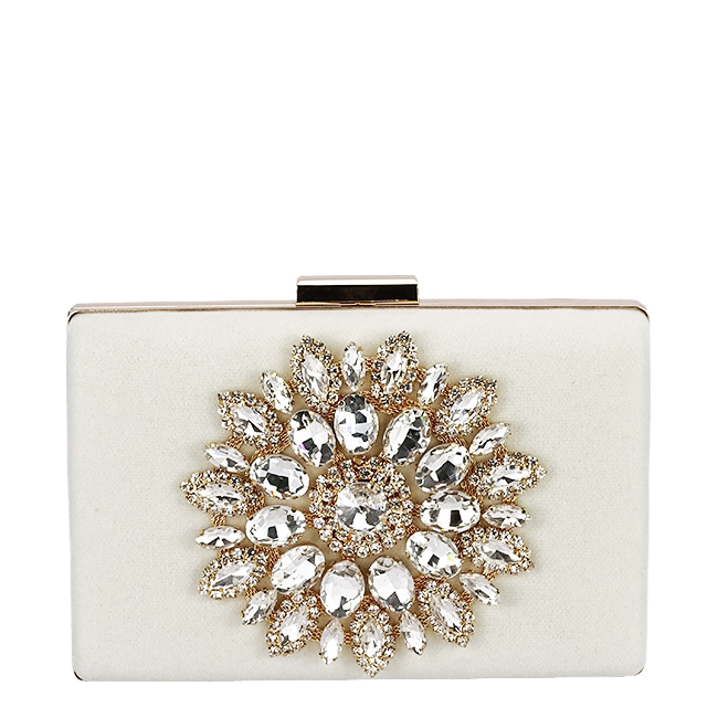 Geanta clutch din catifea bej B18110 05 [3]