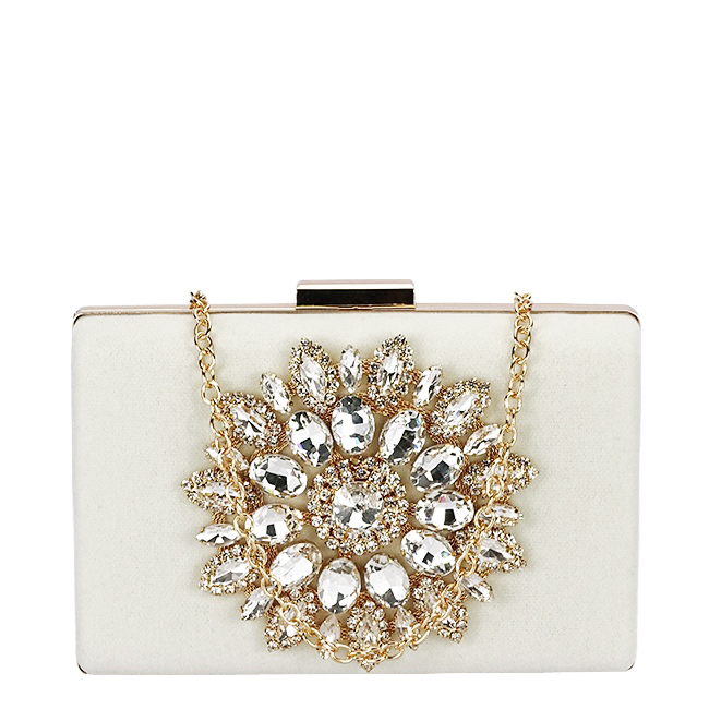 Geanta clutch din catifea bej B18110 05 [2]