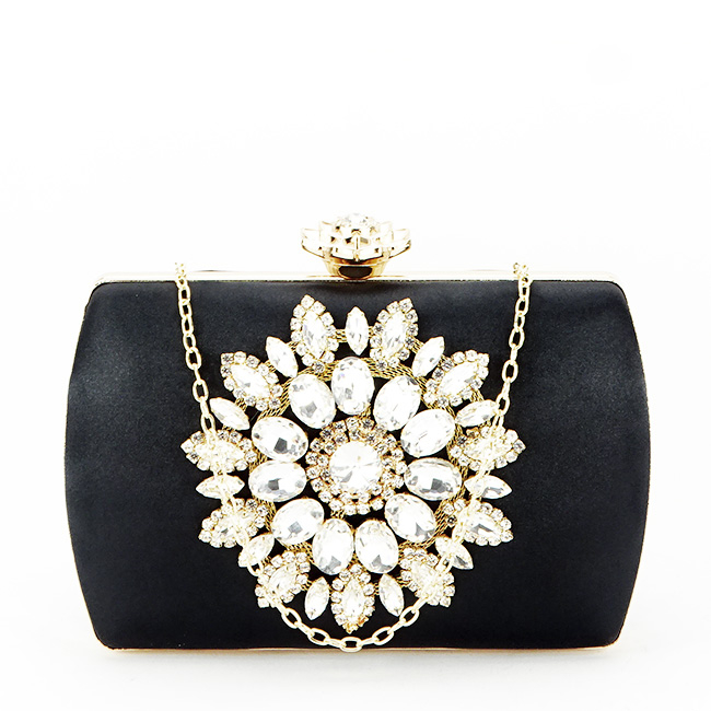 Geanta clutch negru cu brosa BRS-210 06 [3]
