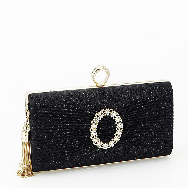 Geanta clutch negru cu brosa BYH-8815 05 [3]