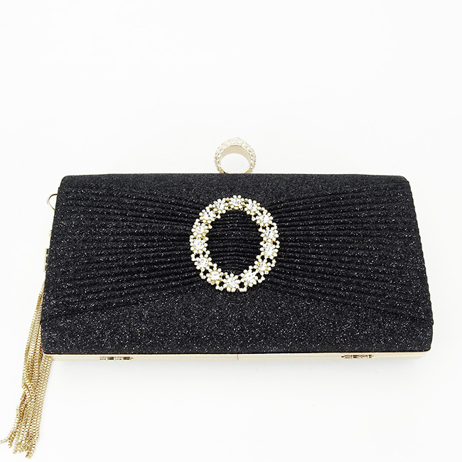 Geanta clutch negru cu brosa BYH-8815 05 [5]