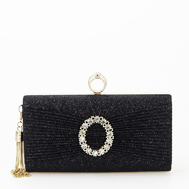 Geanta clutch negru cu brosa BYH-8815 05 [2]