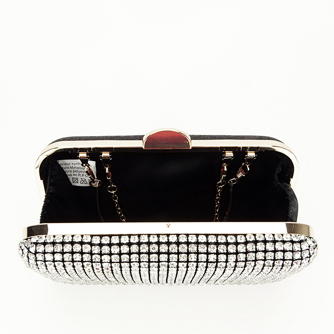 Geanta clutch resigilata cu cristale BJH-1609 03 Negru M0 [7]