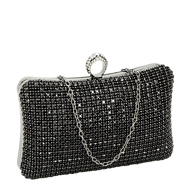 Geanta clutch cu cristale BYH-849 05 Negru