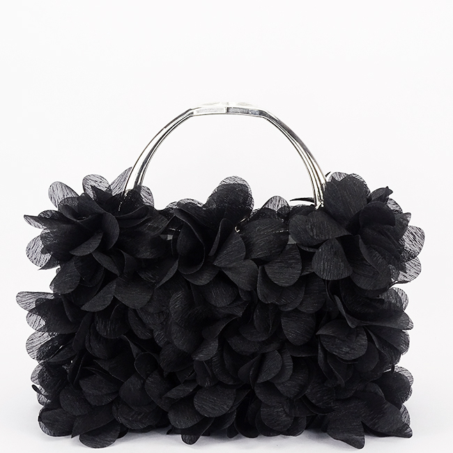 Geanta clutch negru cu model floral 3D BXQ-327 05 [4]