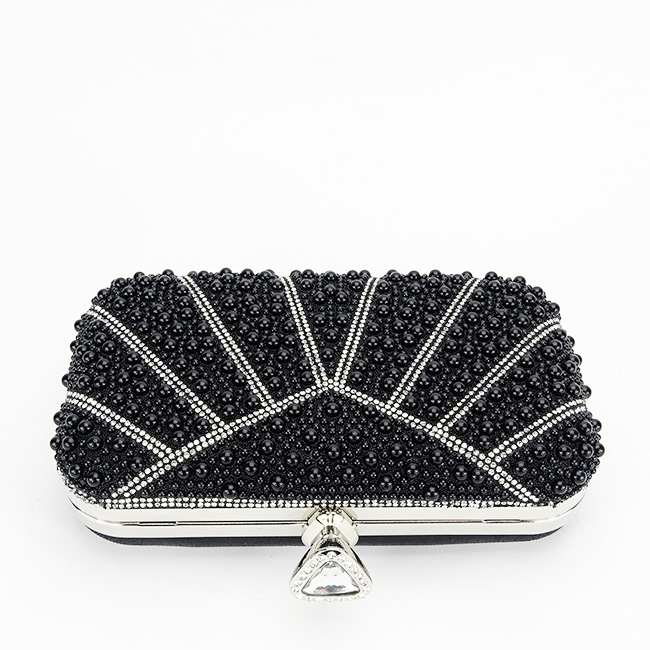 Geanta clutch negru cu perle 1008 05 [6]