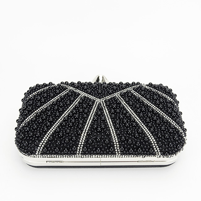 Geanta clutch negru cu perle 1008 05 [5]