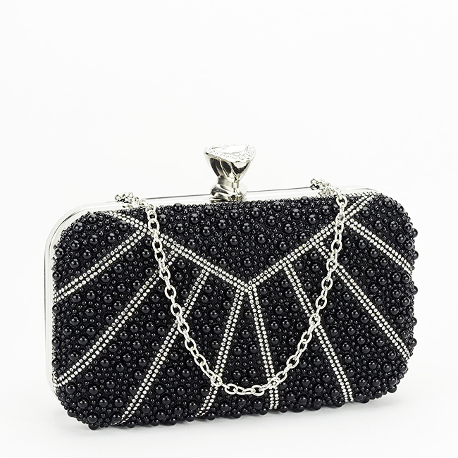 Geanta clutch negru cu perle 1008 05 [3]