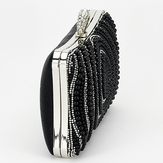 Geanta clutch negru cu perle BYH-866 07 [4]