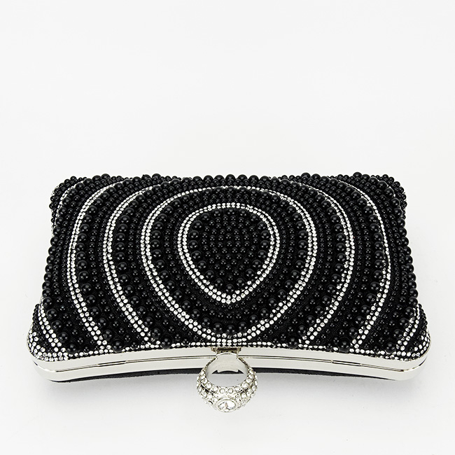 Geanta clutch negru cu perle BYH-866 07 [7]