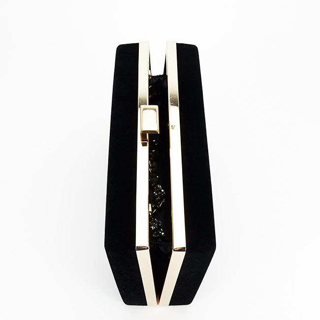 Geanta clutch negru din catifea 1005 01 [8]