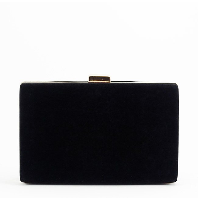 Geanta clutch negru din catifea 1005 01 [5]