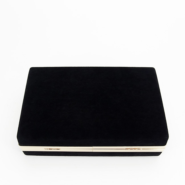 Geanta clutch negru din catifea 1005 01 [6]