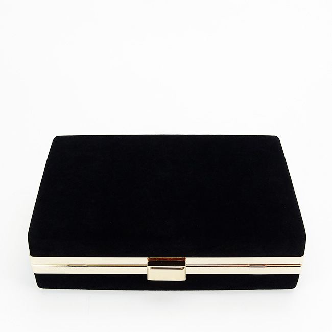 Geanta clutch negru din catifea 1005 01 [7]