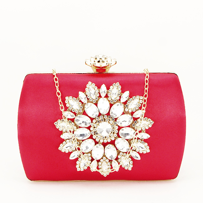 Geanta clutch rosie cu brosa BRS-210 06 [2]