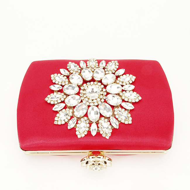 Geanta clutch rosie cu brosa BRS-210 06 [7]