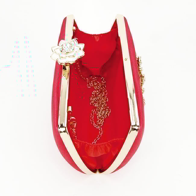 Geanta clutch rosie cu brosa BRS-210 06 [9]