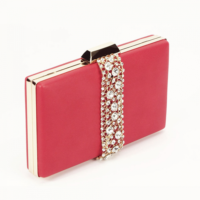 Geanta clutch rosu Olympia