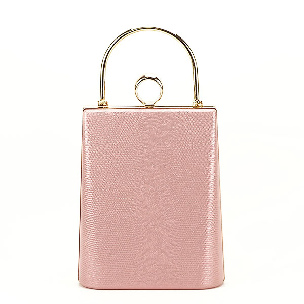 Geanta clutch roz cu imprimeu Noemi