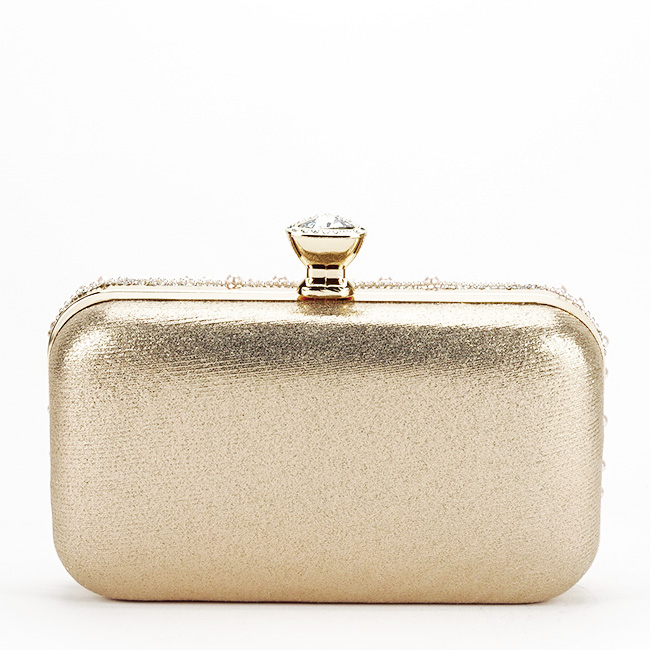 Geanta clutch roz perlat/auriu roze cu perle 1008 05 [5]