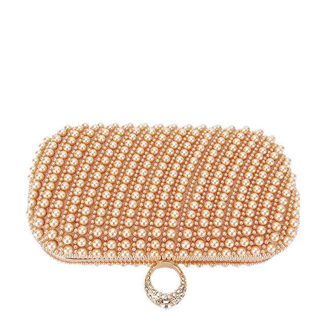 Geanta clutch sampanie cu perle BYH863 06 [6]