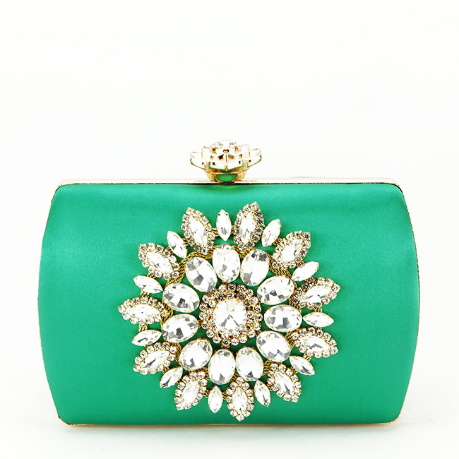 Geanta clutch cu brosa BRS-210 06 Verde [2]