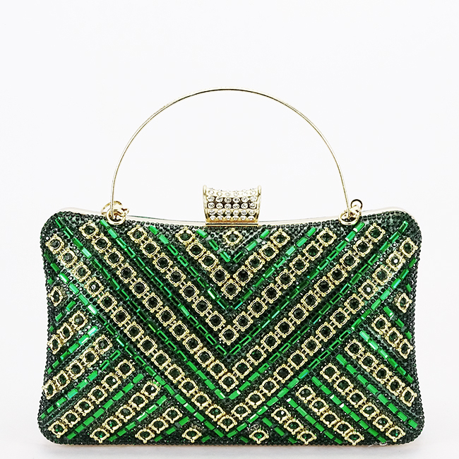 Geanta clutch verde cu model 3d BYH-87900 06 [2]