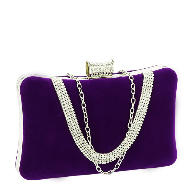Geanta clutch violet din catifea 1007 01 [3]