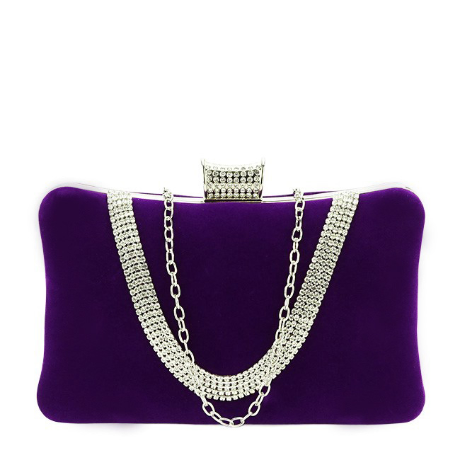 Geanta clutch violet din catifea 1007 01 [2]