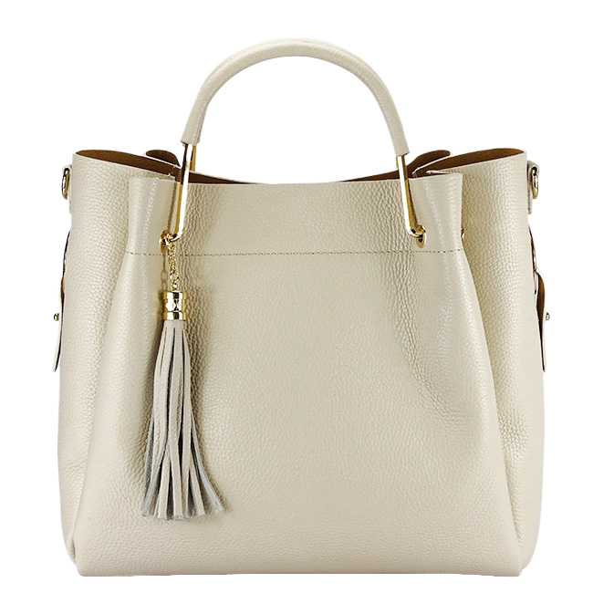 Geanta crem din piele naturala Ariana 123