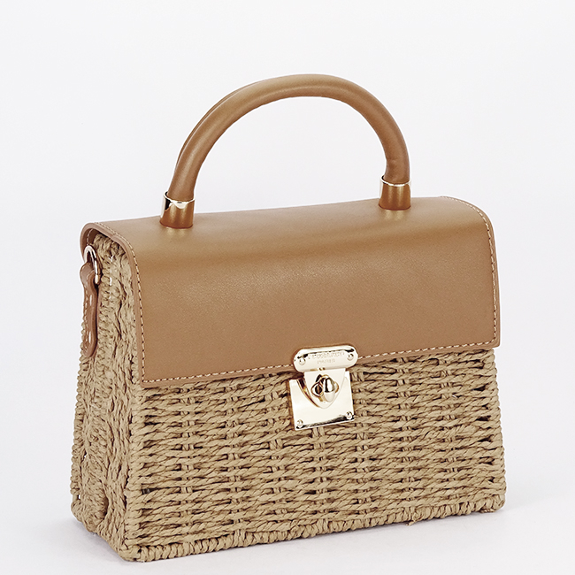 Geanta crossbody din paie de hartie FloraCo Paris C1057 15