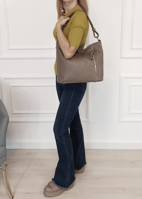 Geanta dama taupe din piele naturala 8913 131 [2]