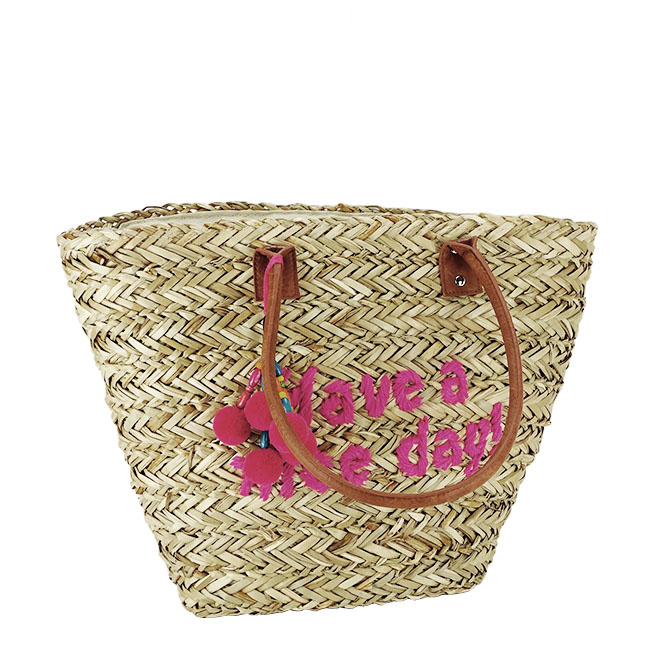 Geanta de plaja handmade din paie naturale GP-CZ11901115 Bej [2]