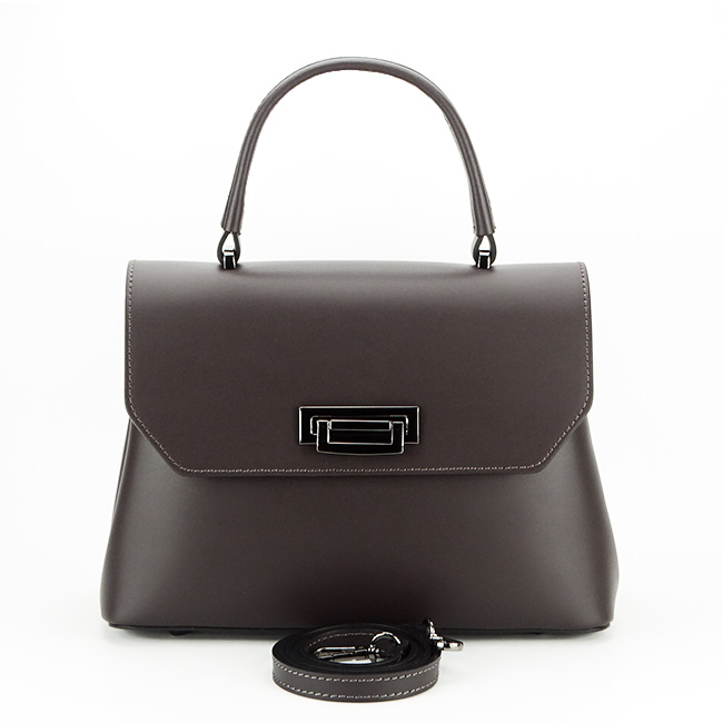 Geanta din piele naturala Alicia 123 Maro inchis [2]