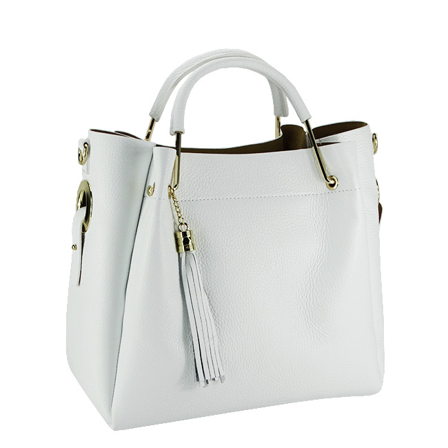 Geanta din piele naturala Ariana 123, 33x30x13 cm, Alb [2]