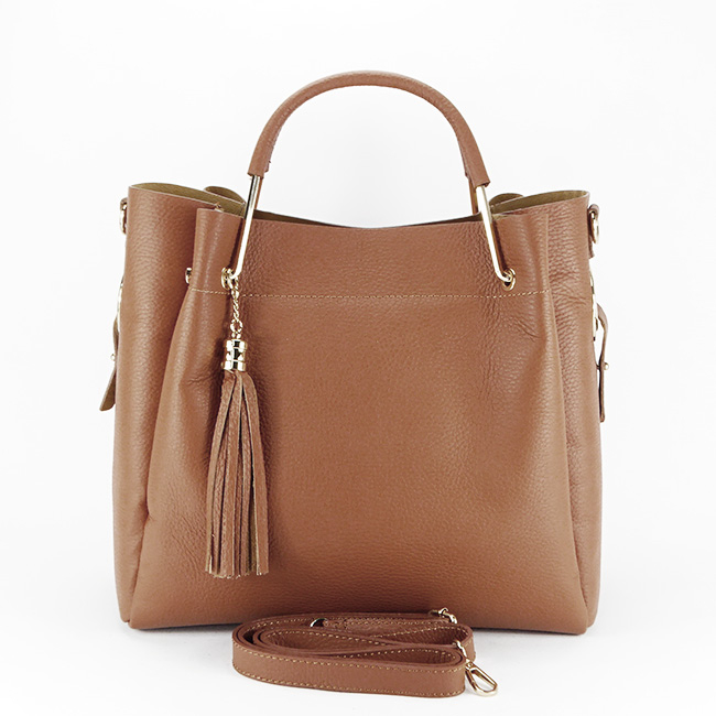 Geanta din piele naturala Ariana 123, 33x30x13 cm, Camel [5]