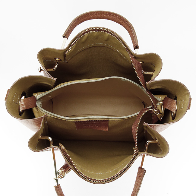 Geanta din piele naturala Ariana 123, 33x30x13 cm, Camel [7]