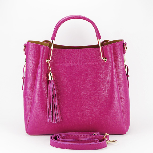 Geanta din piele naturala Ariana 122, 33x30x13 cm, Fucsia [5]