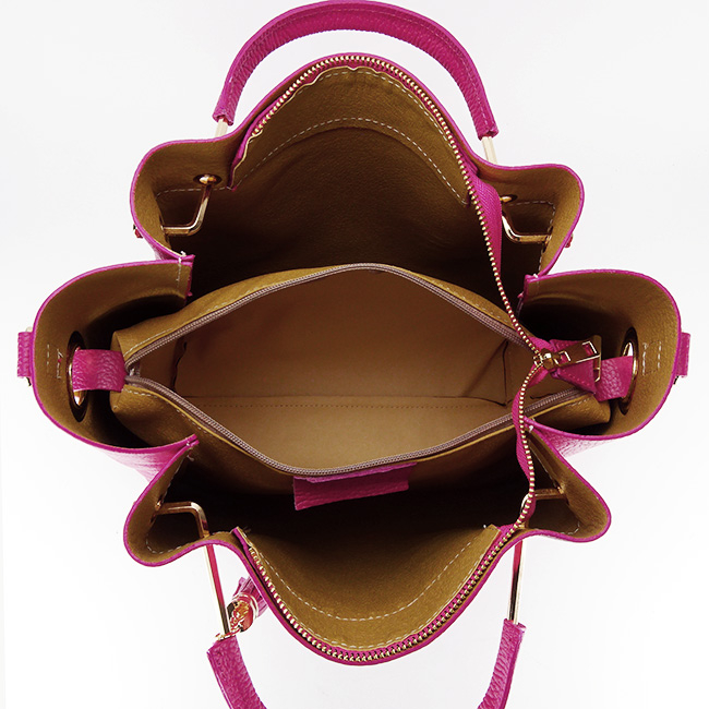 Geanta din piele naturala Ariana 122, 33x30x13 cm, Fucsia [7]