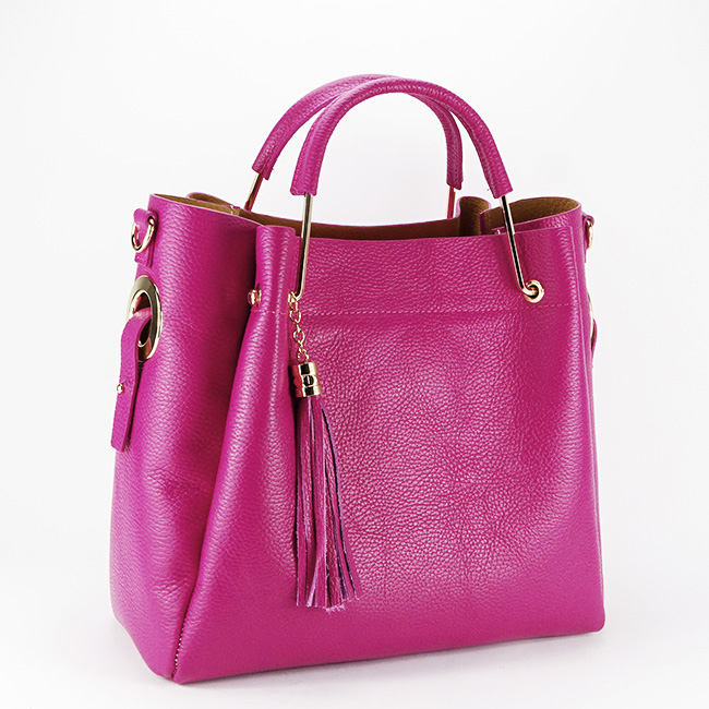 Geanta din piele naturala Ariana 122, 33x30x13 cm, Fucsia [2]