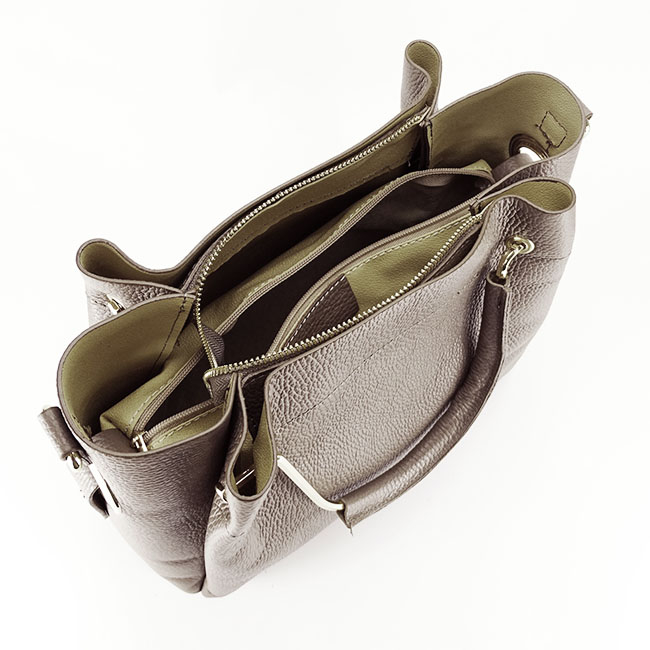 Geanta din piele naturala maro deschis Ariana 122 [7]