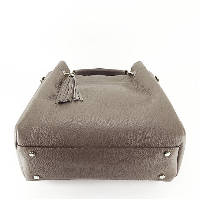 Geanta din piele naturala maro deschis Ariana 122 [6]