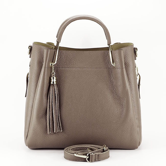 Geanta din piele naturala maro deschis Ariana 122 [2]